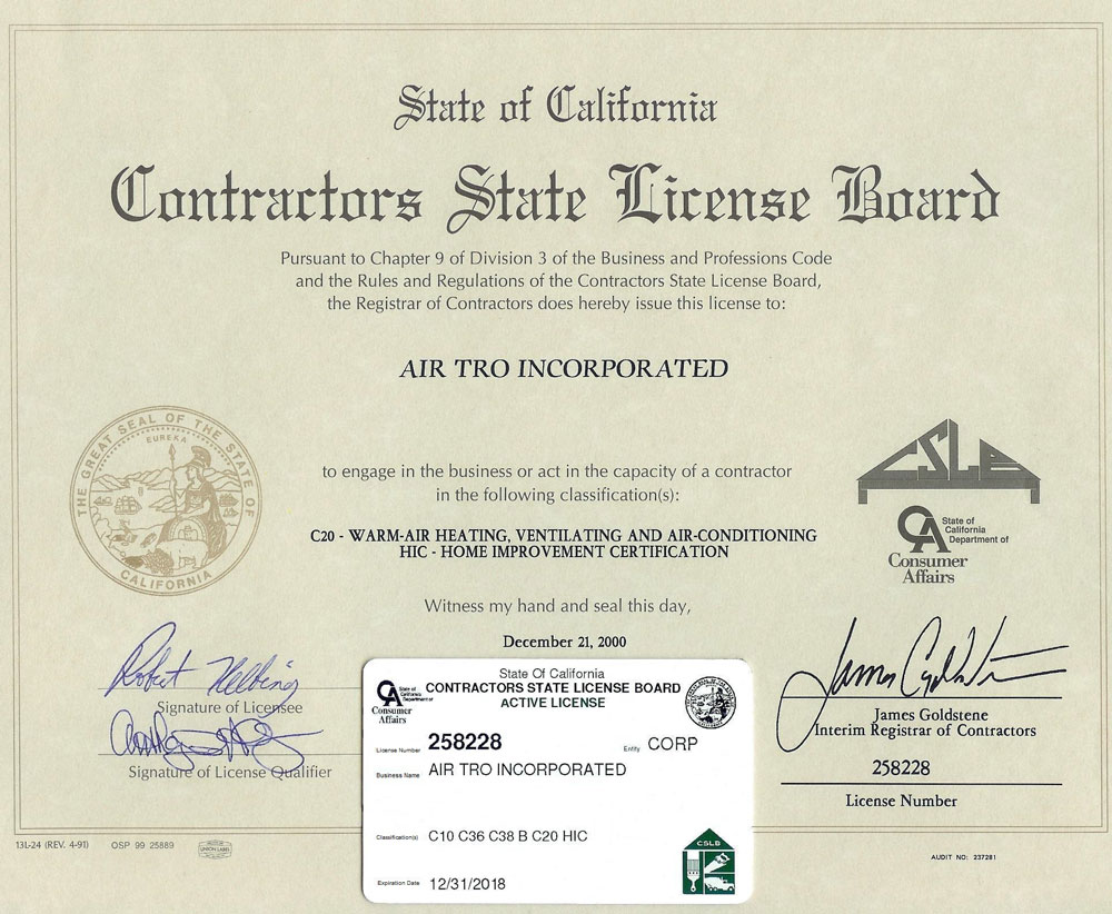 Hvac Contractors License